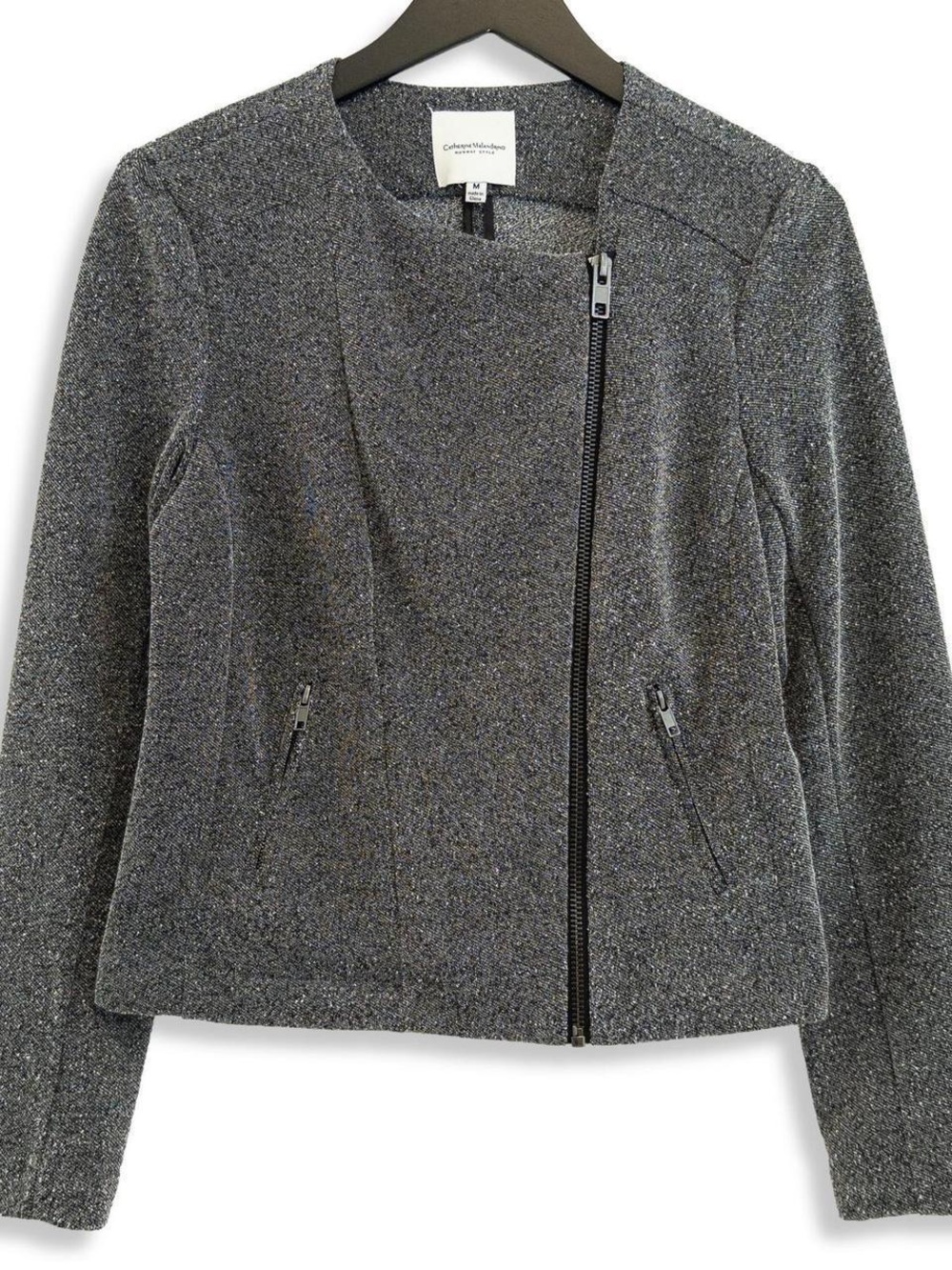Catherine Malandrino Runway Style
Moto Jacket Women Medium Tweed
Zip Crop